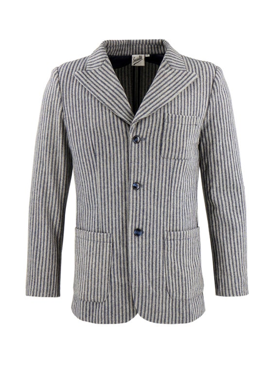 Wool Boating Jacket - Navy Stripe Socialite 1930s 