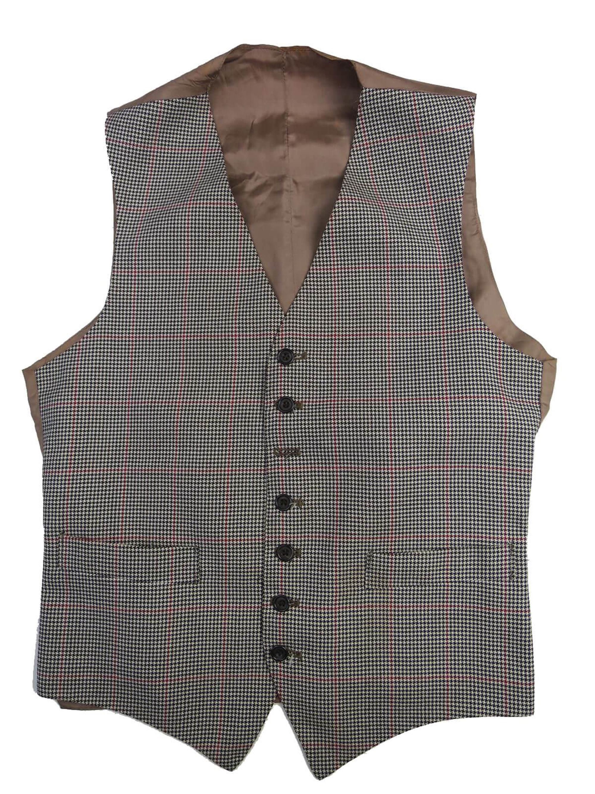 Image of Vintage Waistcoat - True Two Pocket Check Suiting Chest 36"