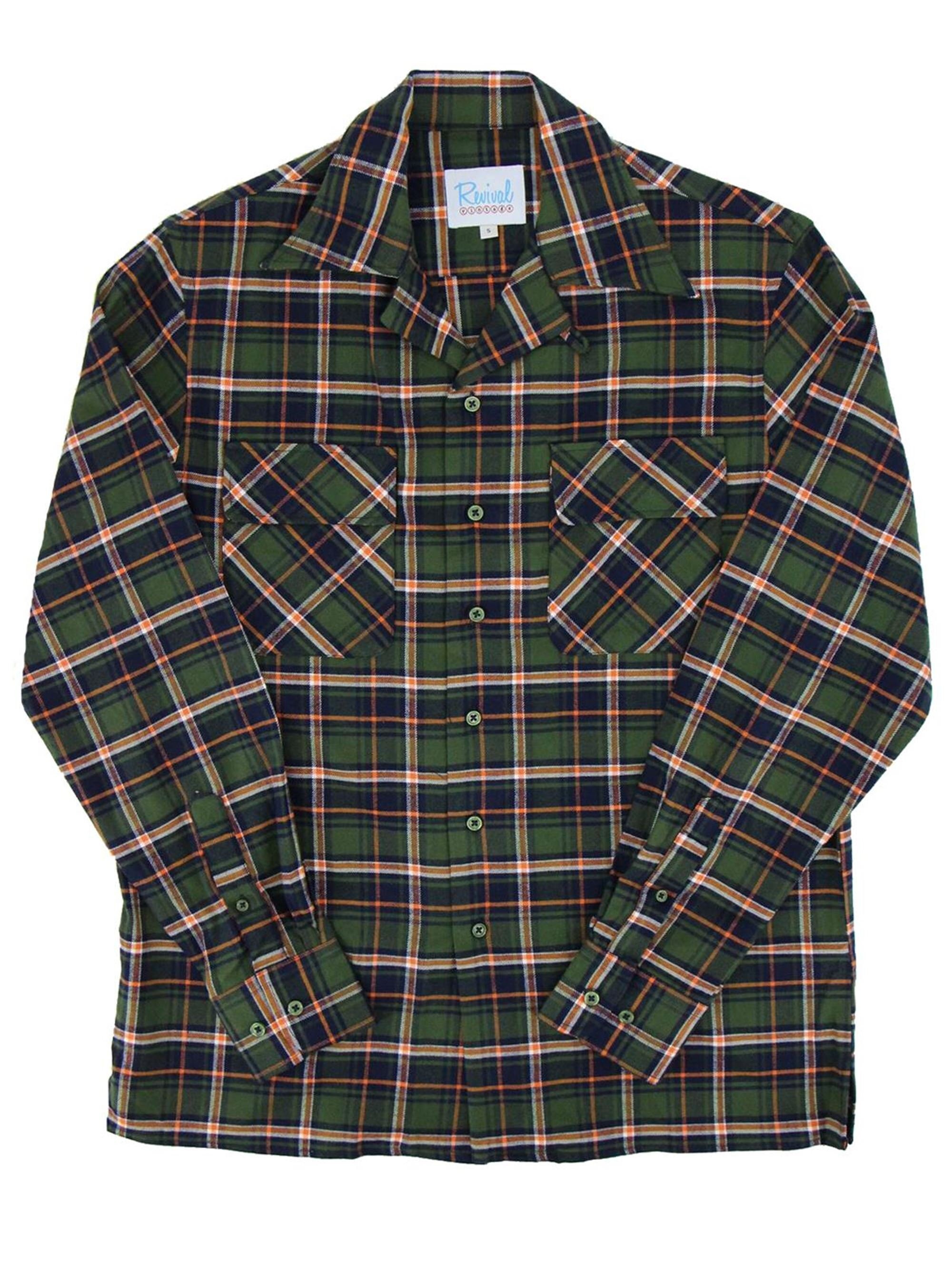 Green Check Leisure Shirt - 1950s Authentic Vintage Look Green Check Leisure Shirt - 1950s Authentic Vintage Look