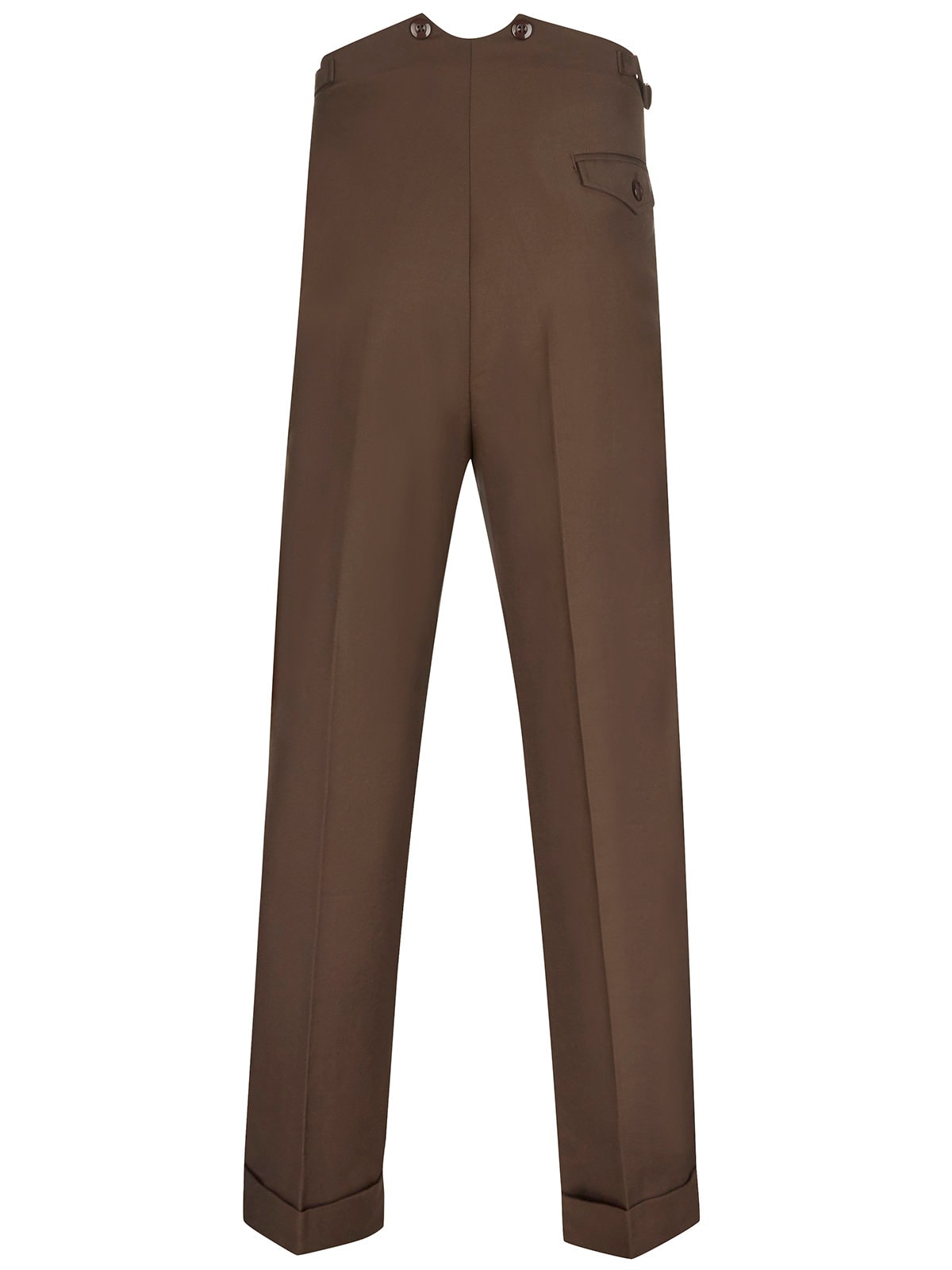 Pantalon à pinces en laine mélangée VERT pour femme
