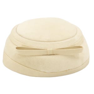 Vintage Women's Hat | Cream Vintage 1950s Hat With Pink Florals