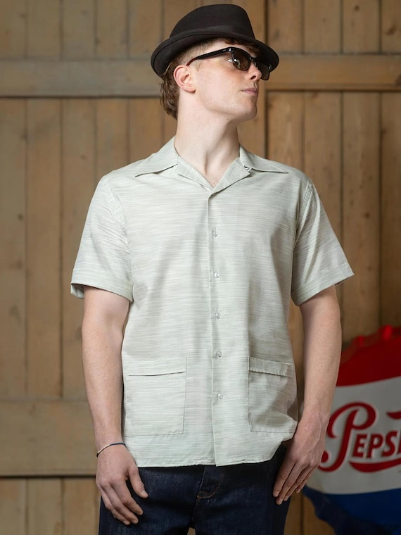 Mens Casual Weekend Shirt - 1950s Style - Olive Green - Etsy