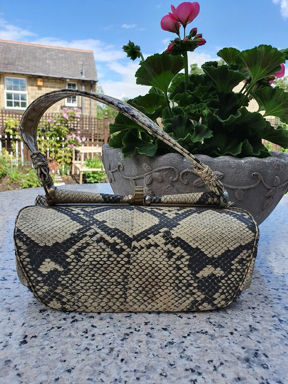 TRUE VINTAGE Small 1940s Forties Genuine Snakeskin