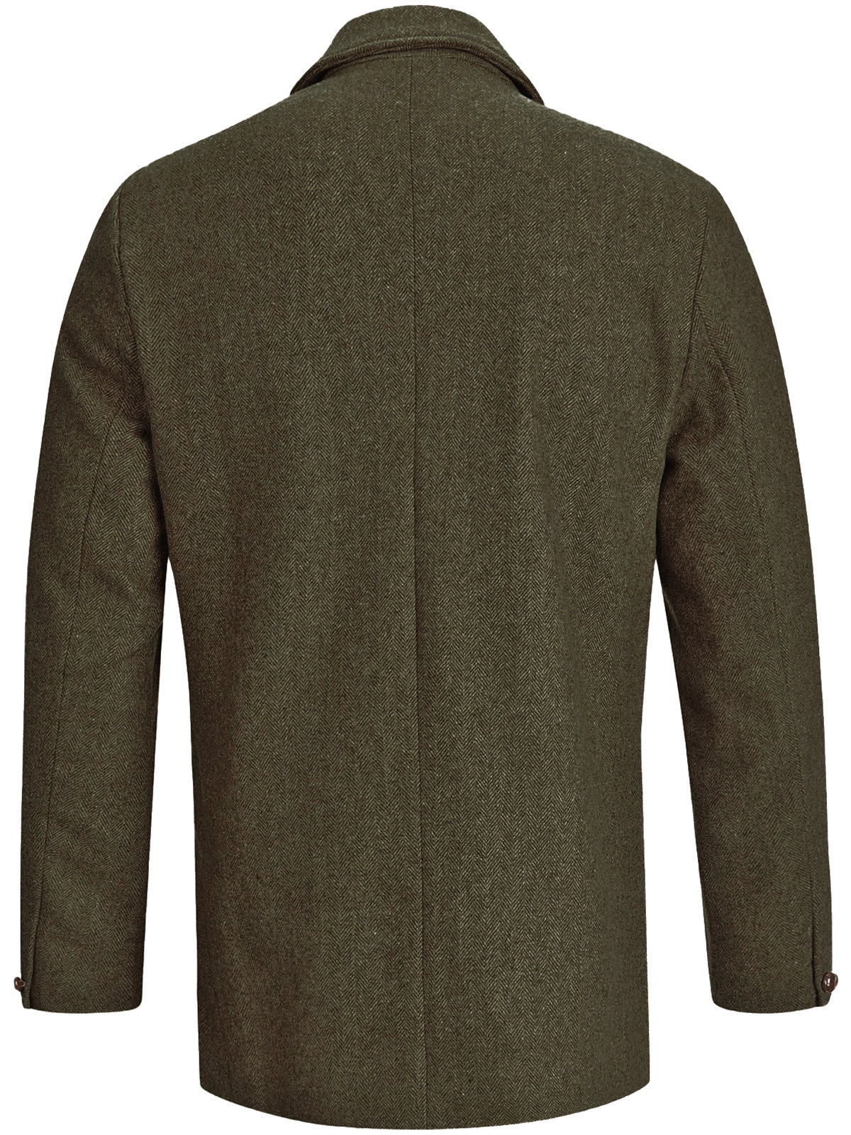 Manteau Sport Vintage Homme ACCENT En Laine Verte à Motif Chevron - Taille 48R, Parfait état