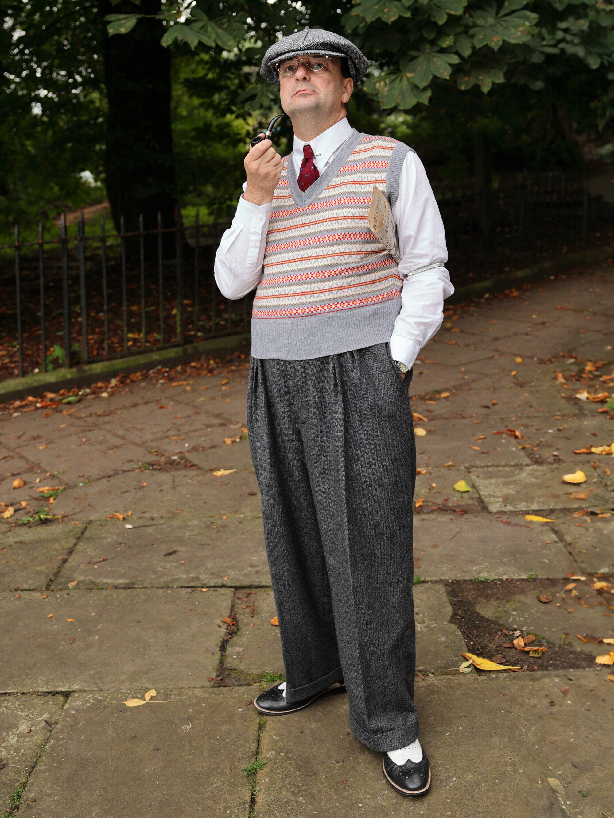 Herringbone Wool Trousers - 1940s Style Authentic Vintage Herringbone Wool Trousers - 1940s Style Authentic Vintage