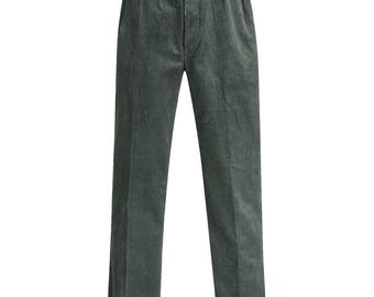 Vintage Men's Corduroy Trousers Mint, 1940s Inspired High Waist