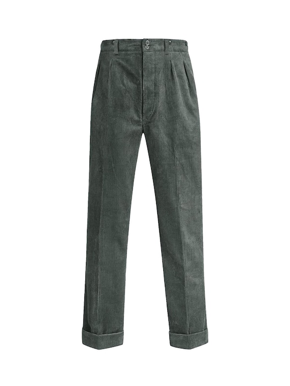 Mens 1940s 1950s Corduroy Trousers - Moss Green - Etsy UK