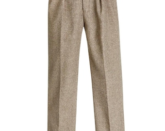 Herringbone Wool Fishtail Trousers - Socialite 1930s 1940s Herringbone Wool Fishtail Trousers - Socialite 1930s 1940s
