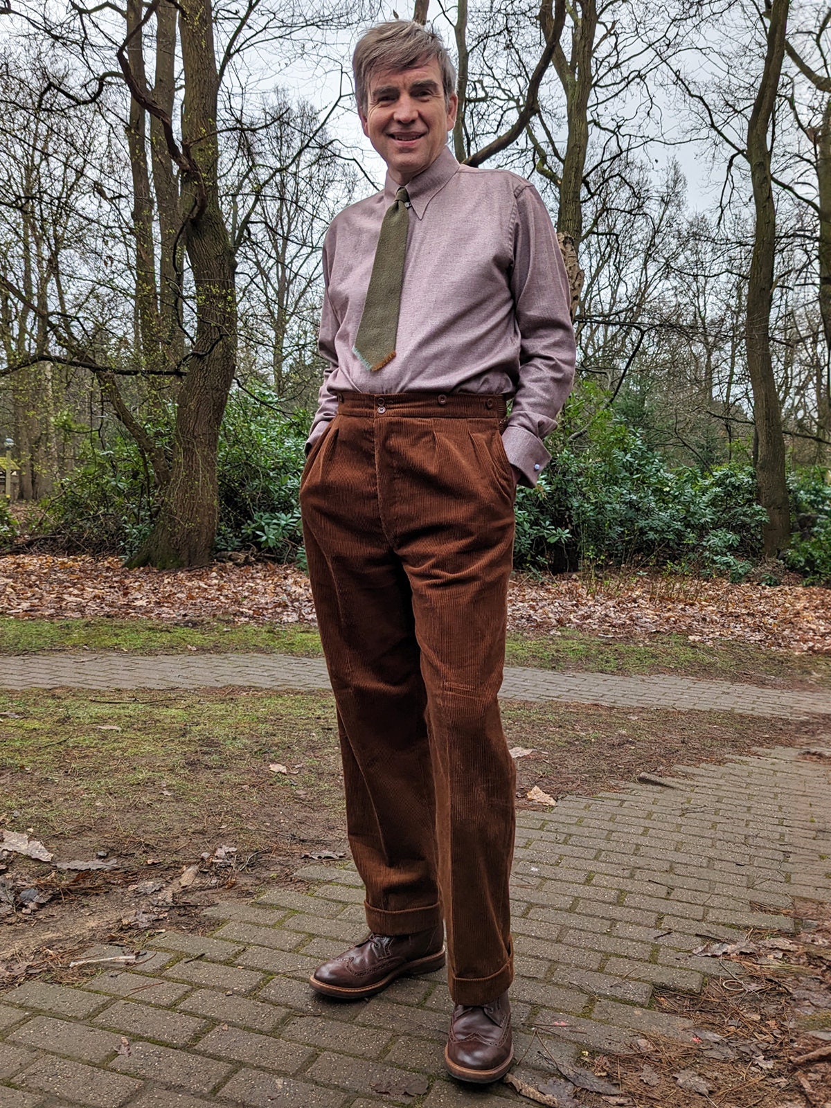 Retro Corduroy Trousers - Revival 1940s 1950s Vintage Style Retro Corduroy Trousers - Revival 1940s 1950s Vintage Style