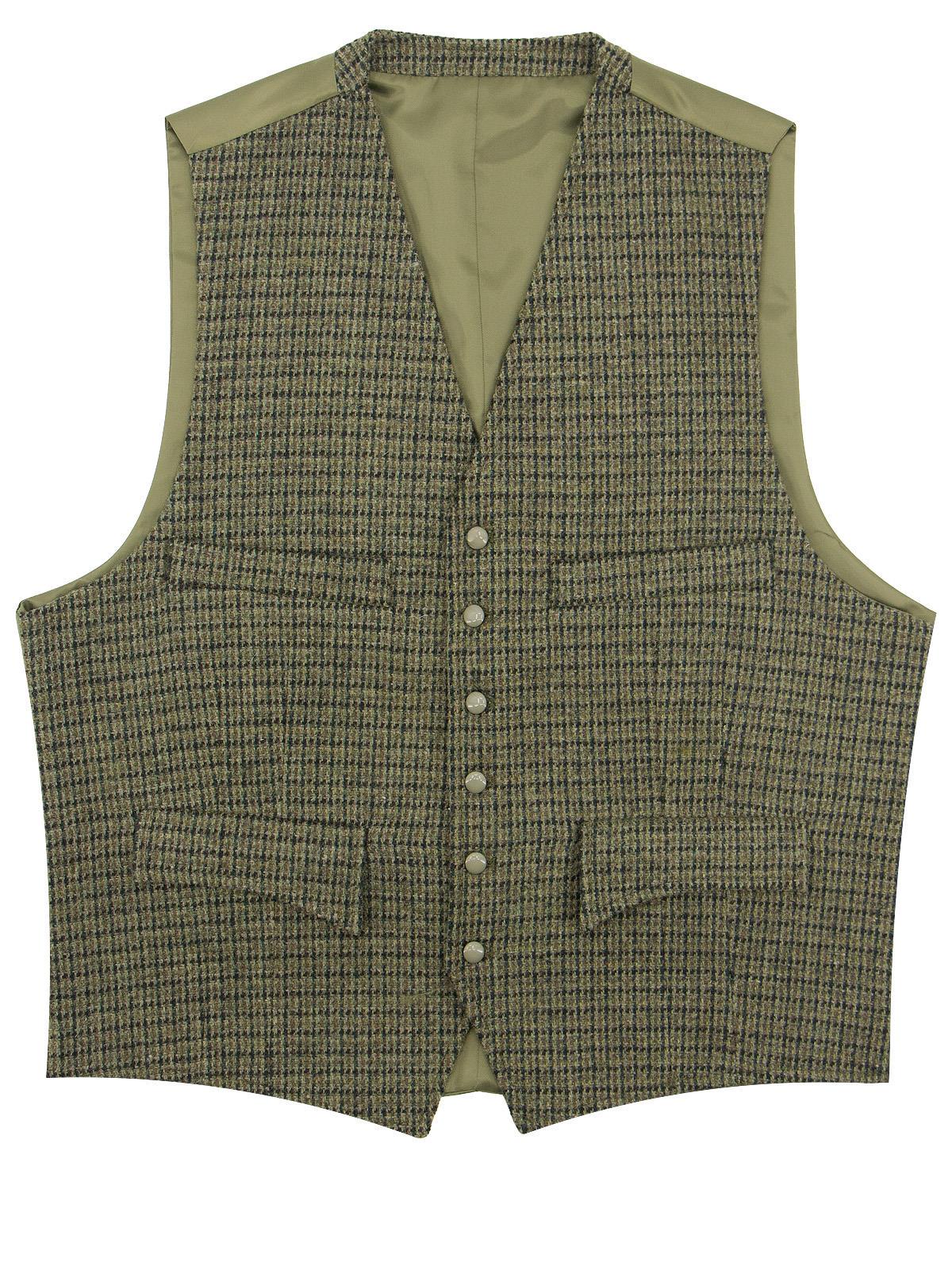 1940s Style Houndstooth Wool Waistcoat - Moss Green - Etsy Hong Kong
