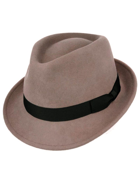 Trilby Hat | Grey Pure Wool Men's Hat Authentic 1… - image 1