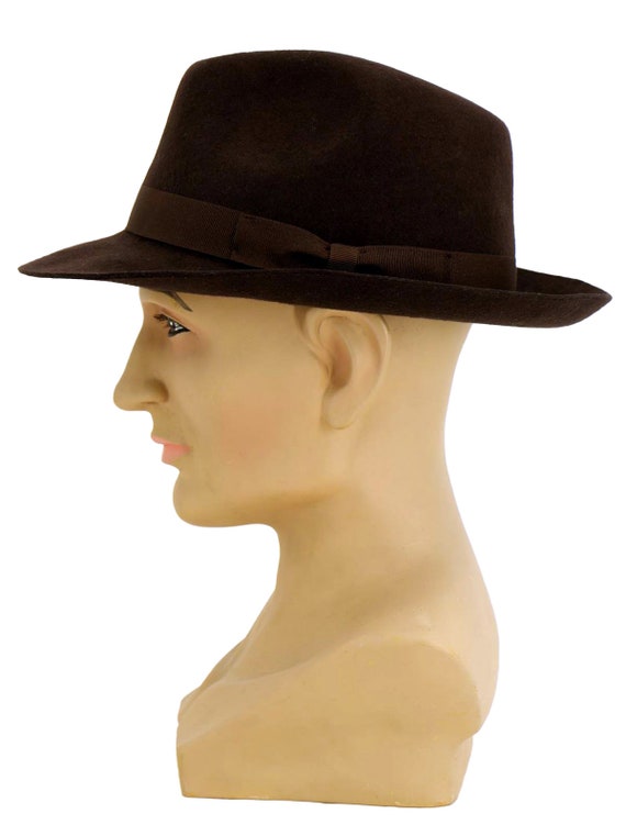 Snap Brim Fedora Hat | Dark Brown Pure Wool Men's… - image 4