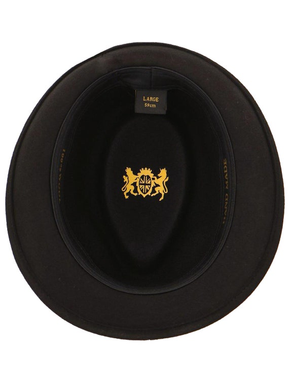 Trilby Hat | Black Pure Wool Men display picture 1