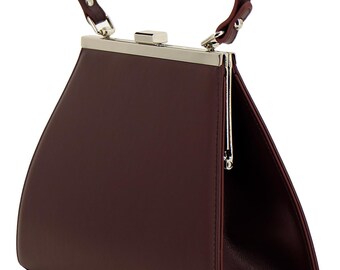 Vintage Style Frame Bag - Grape Red - 1940s 1950s 1960s