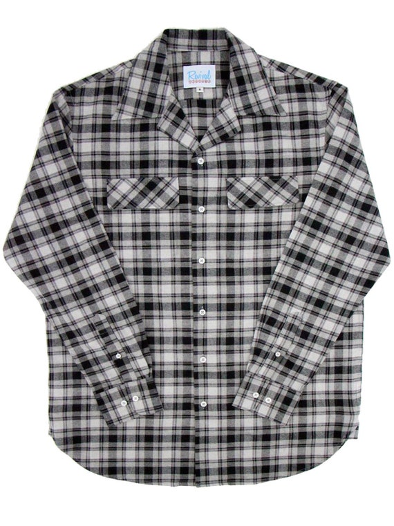 Grey Check Flannel Shirt - 1940s 1950s Authentic V
