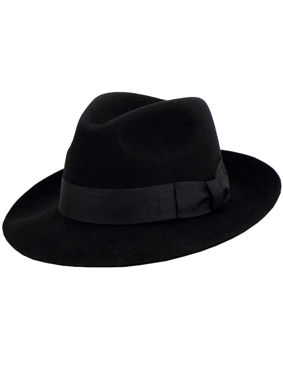 Mayfair Fedora Hat | Black Pure Wool Men's Hat Au… - image 1