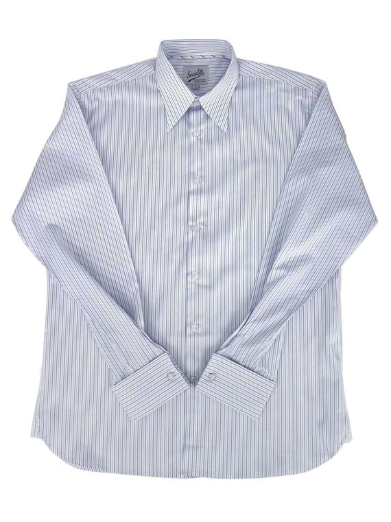 Blue York Stripe Spearpoint Collar Shirt 1930s 1940s - Etsy