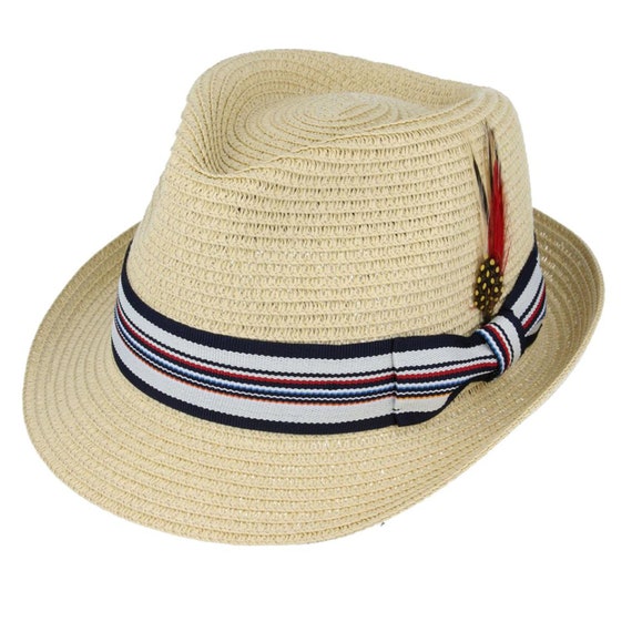 Summer Straw Trilby | Vintage Style Mens Light Wei