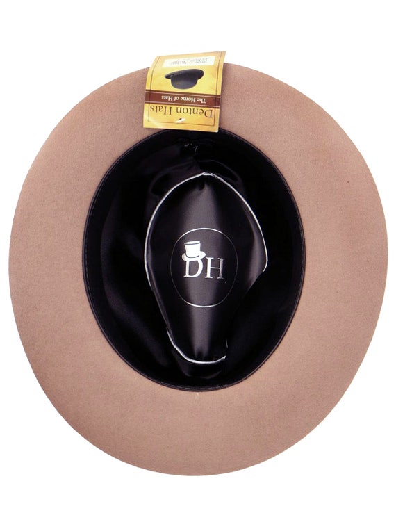 Snap Brim Fedora Hat | Beige Pure Wool Men display picture 3