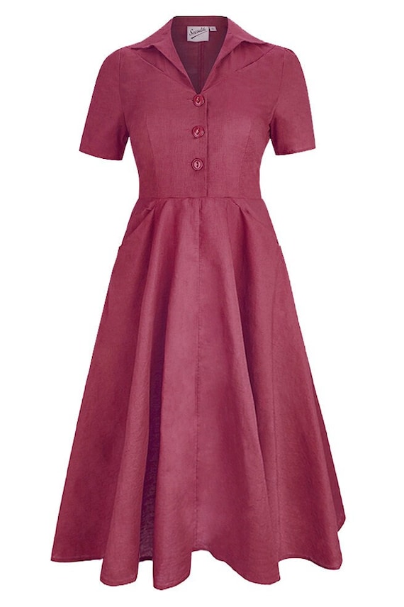 Robe Vintage Authentique Taille S - Style Chemisier Longueur Genou - Occasion Très Bon État - Multicolore