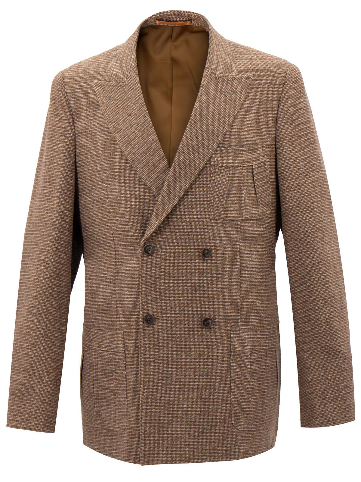1930s 1940s Style Mens Check Tweed Jacket - Pleated Pocket - Bruar