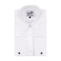 White Cotton Spearpoint Collar Shirt – 1940s French Cuff