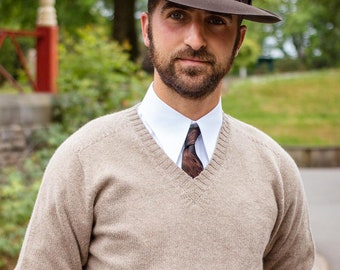 Chapeau Fedora Femme En Laine Rétro - Ivoire - Taille M/7 1/4 - BIERNER & SON Années 40 - Neuf