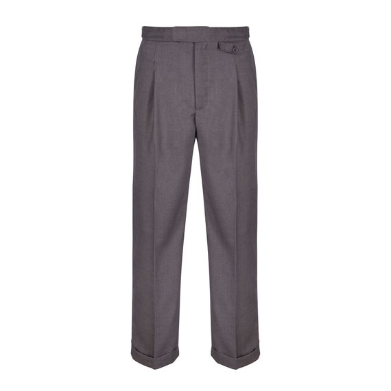 Mens Fishtail Back Trousers Authentic Revival 1940