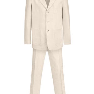 Cotton Linen Patch Pocket Suit - Socialite 1930s 1940s Forties Quality Look Vintage Style Gadabout Jacket & Trousers
