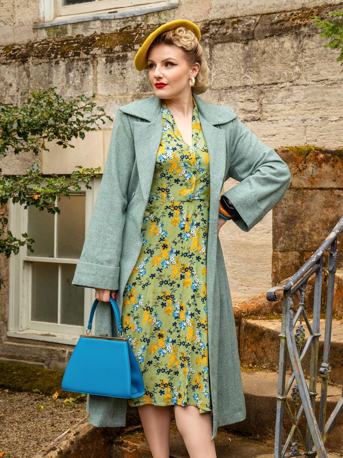 Womens 1940s Style Promenade Swing Coat - Pine Green - Etsy
