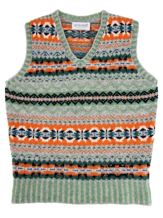 Fairisle Wool Tank Top - Men's 1940s Vintage Styl… - image 1