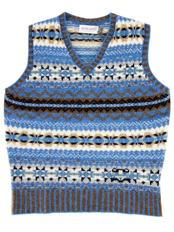 Fairisle Wool Tank Top - Men's 1940s Vintage Style Knit - Premium Hand-knit  Scottish Knitwear - Skye Blue - Etsy