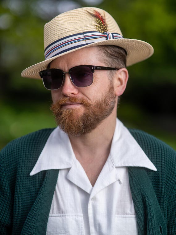 1950s Style Straw Fedora Hat | Lightweight Summer Panama  display picture 1