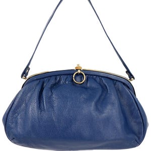 Blue 1970s 1980s Seventies Eighties Vintage Retro Shoulder Bag