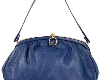 Blue 1970s 1980s Seventies Eighties Vintage Retro Shoulder Bag