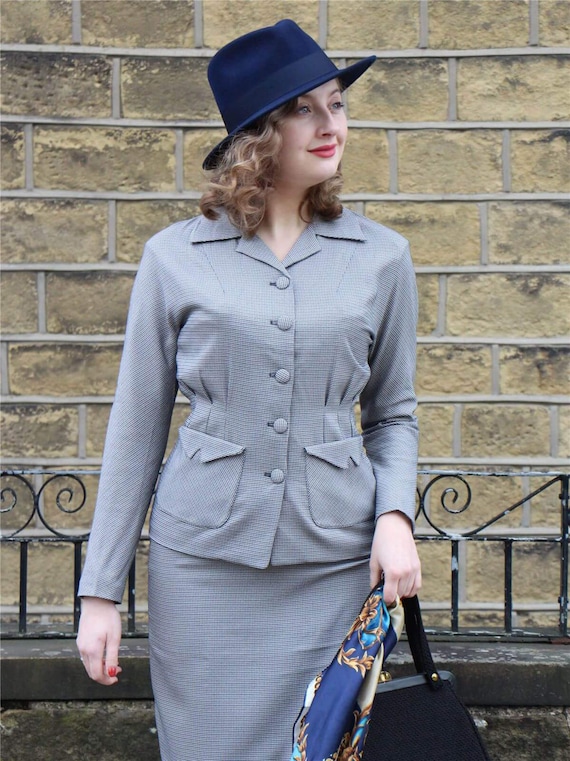 Forties Two Piece Skirt Suit - 1940s Authentic Vintage Look Forties Two Piece Skirt Suit - 1940s Authentic Vintage Look