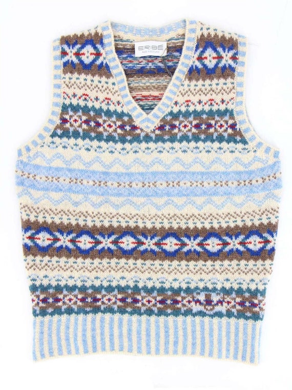 Fairisle Wool Tank Top - Men's 1940s Vintage Style