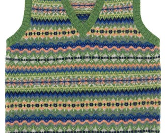 Scottish Wool Fairisle Tank Top – Vintage Style Knit Vest