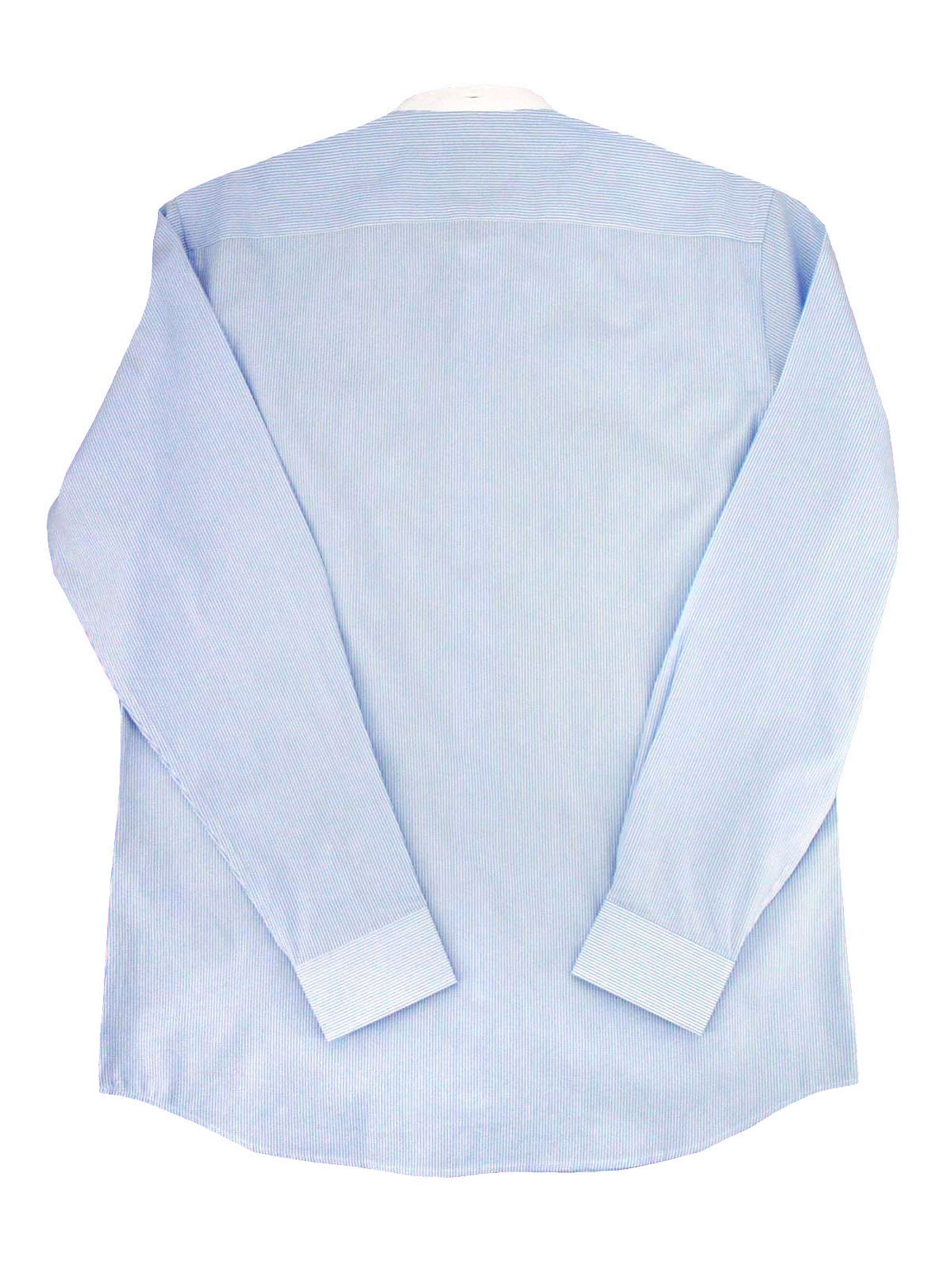 Blue Stripe Collarless Shirt With Stud 1930s 1940s Authentic - Etsy