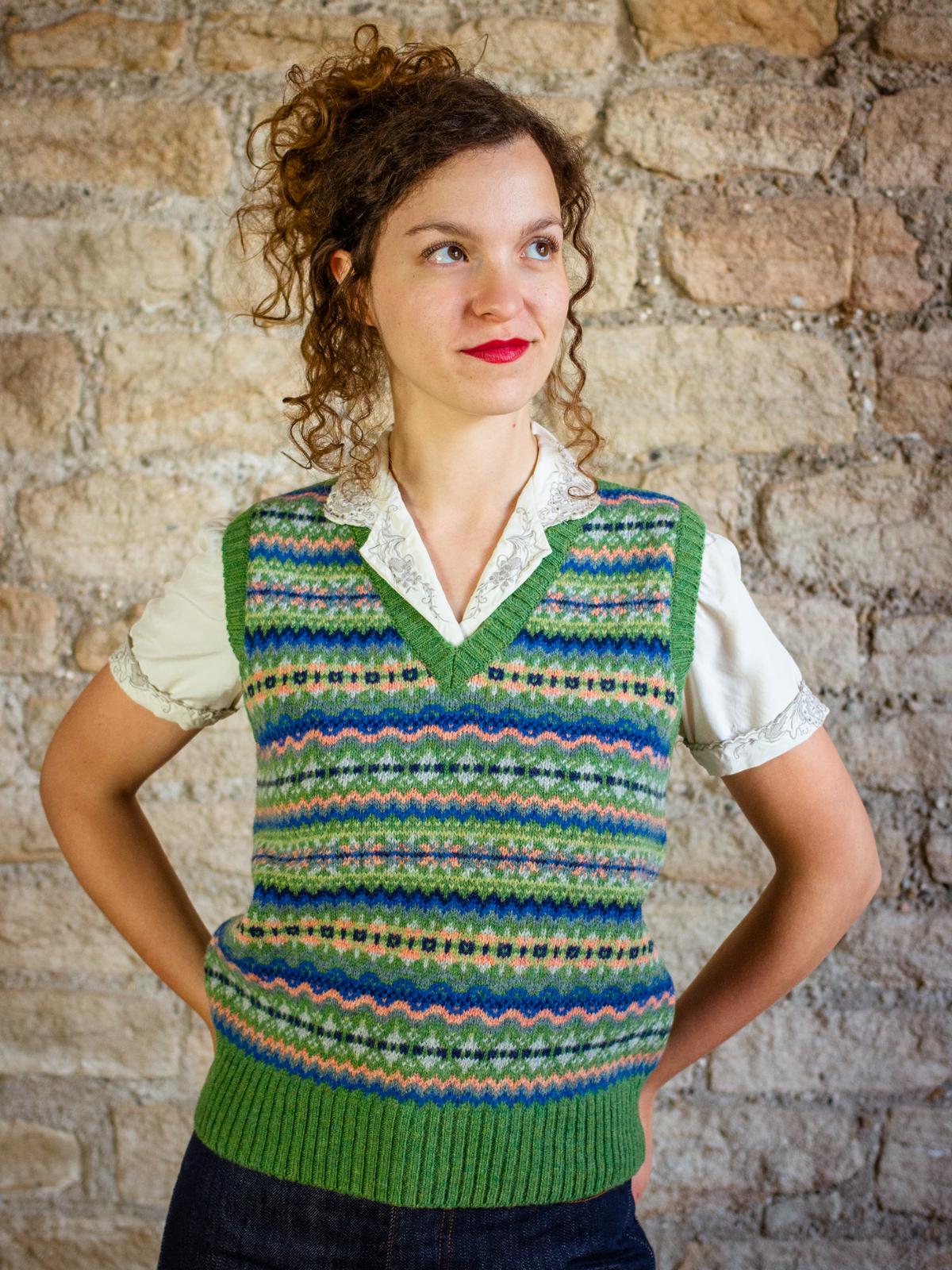 Scottish Wool Fairisle Tank Top – Vintage Style Knit Vest - Etsy