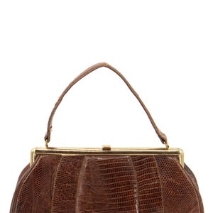 Vintage Wide Profile Lizard Skin Frame Handbag | Women&#39;s True Vintage Bag