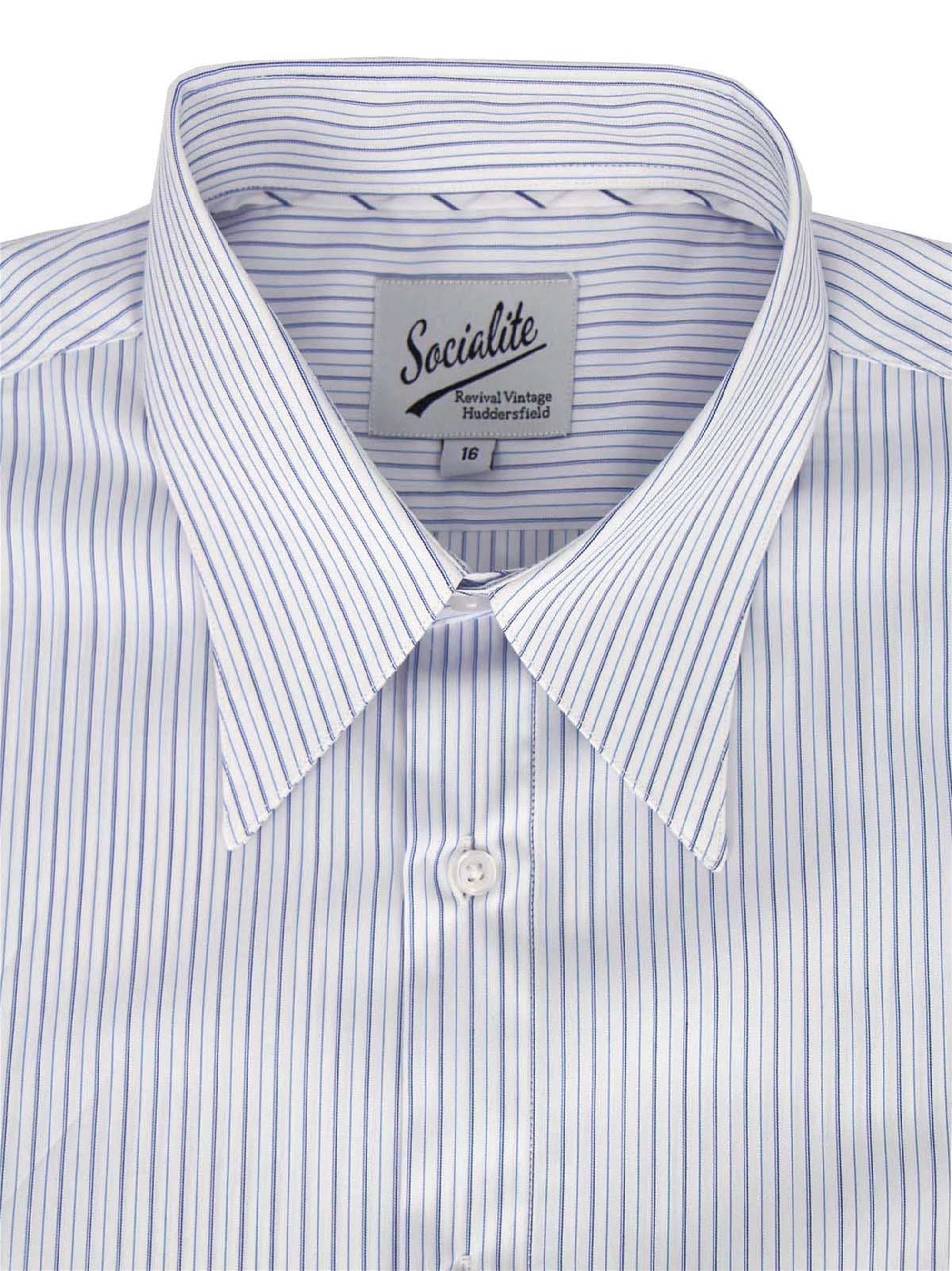 Blue York Stripe Spearpoint Collar Shirt 1930s 1940s - Etsy
