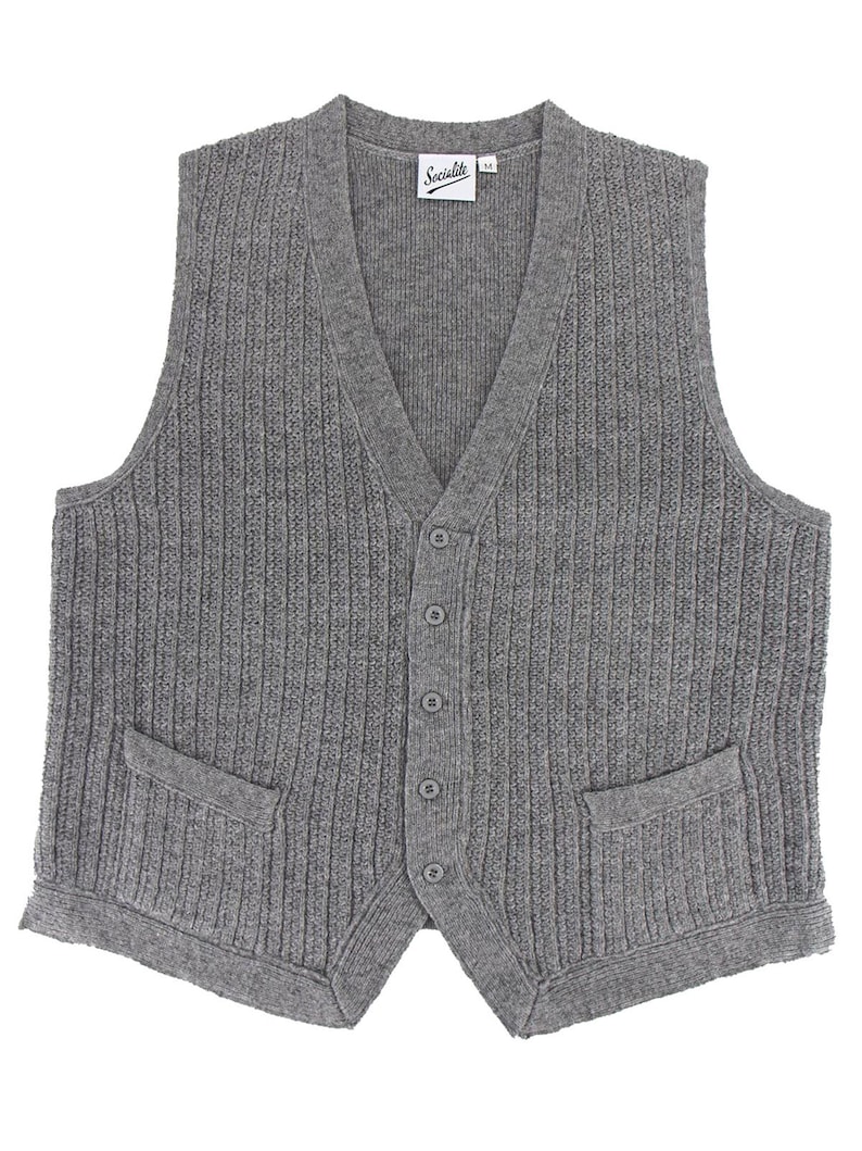 1920s Style Mens Vests, Pullovers, FairIsle Knits     Forties Knitted Waistcoat - 1940s Style Authentic Vintage Replica - Socialite Rufus