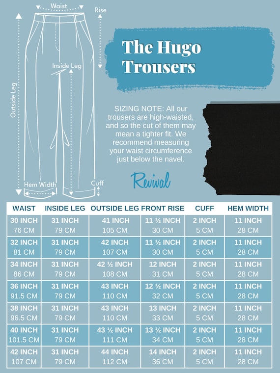 Hugo boss trouser sizes online