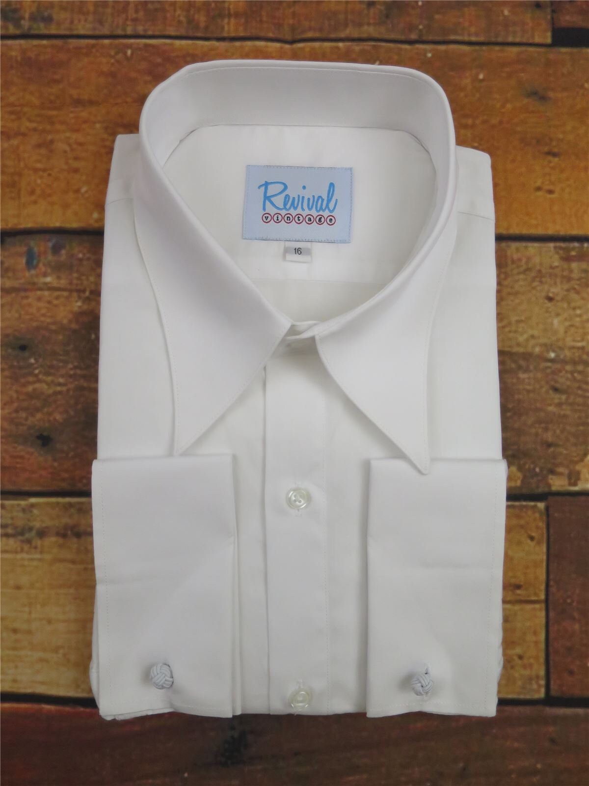Image of Revival Vintage White All Cotton 1930S 40S Style Spearpoint Collar Shirt