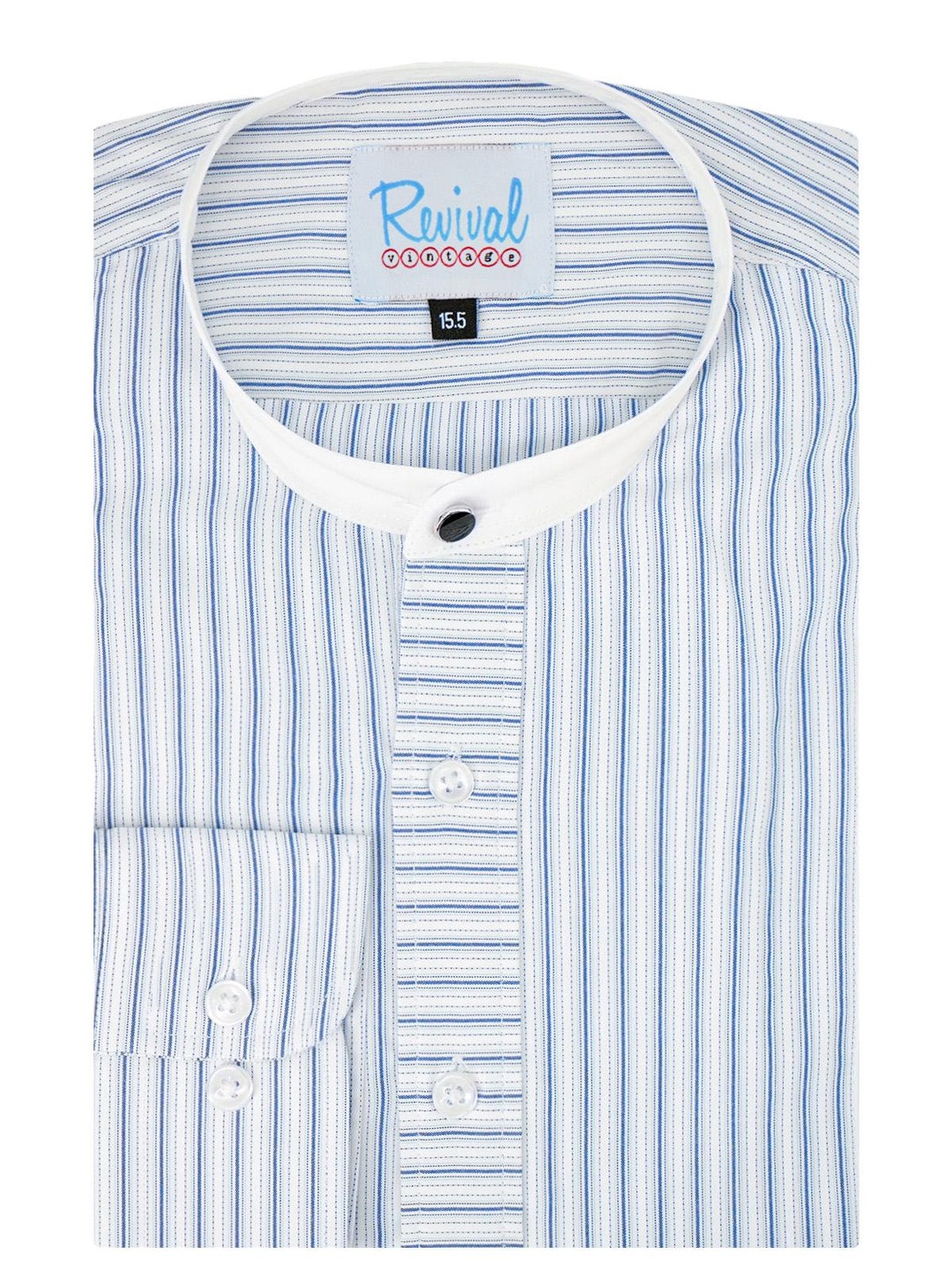 トップス The CLASIK COLLARLESS SHIRT STRIPE 46 il_1080xN.6184506317_8wyo.jpg