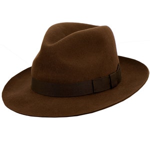 Goodwood Fedora Hat | Light Brown Pure Wool Men&#39;s Hat Authentic 1950s Midcentury Look Fifties Style