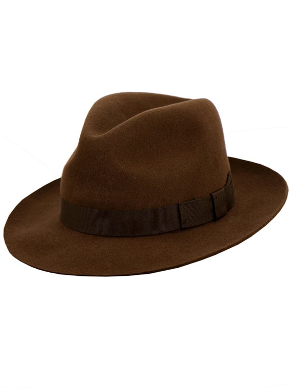 Goodwood Fedora Hat | Light Brown Pure Wool Men's 