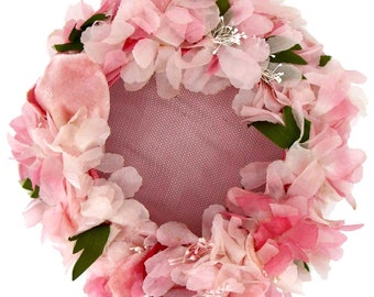 1950s Vintage Pink Floral Headband Vintage 1950s Pink Floral Headband Hat With Rhinestones - Etsy main image 3