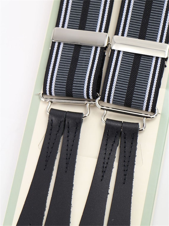 Trouser Braces Authentic 1940s Handmade Vintage Style Monochrome
